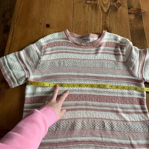 Dunner Stunner Sweater Top Vintage 90s rose Striped Top - Picture 5 of 6